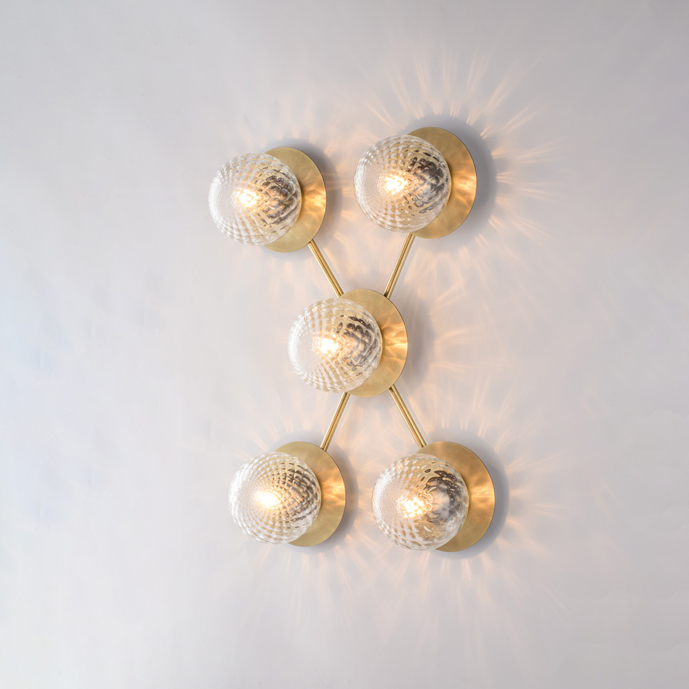 Plafoniera bronzata 5 luci 62x42 cm