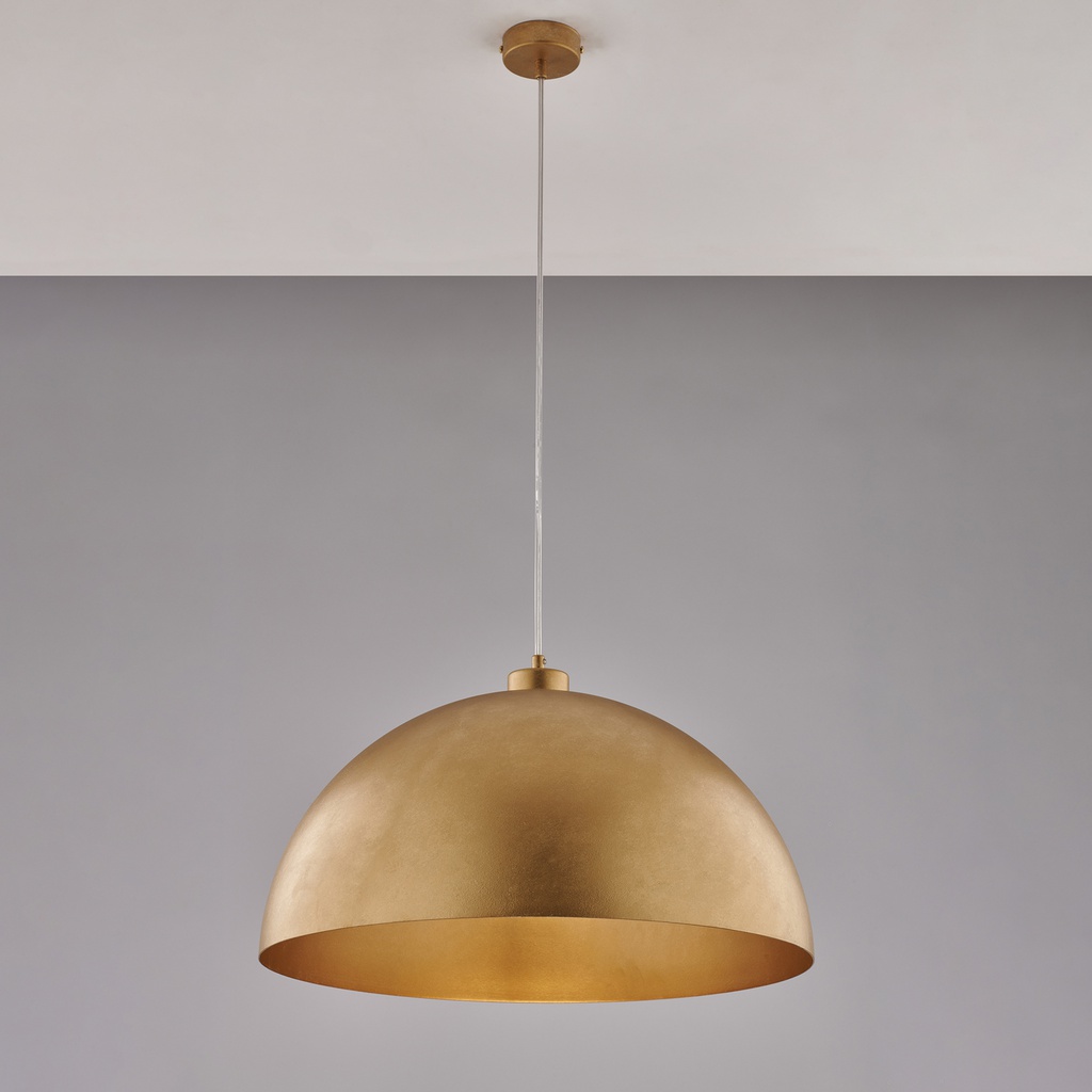 Sospensione 50 cm bianco oro antico