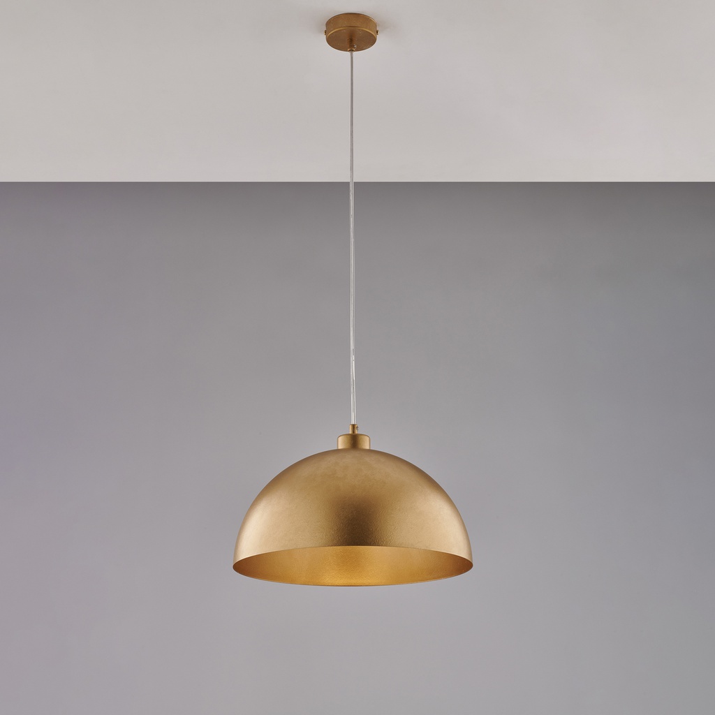 Sospensione 35x21 in ferro bianco e oro