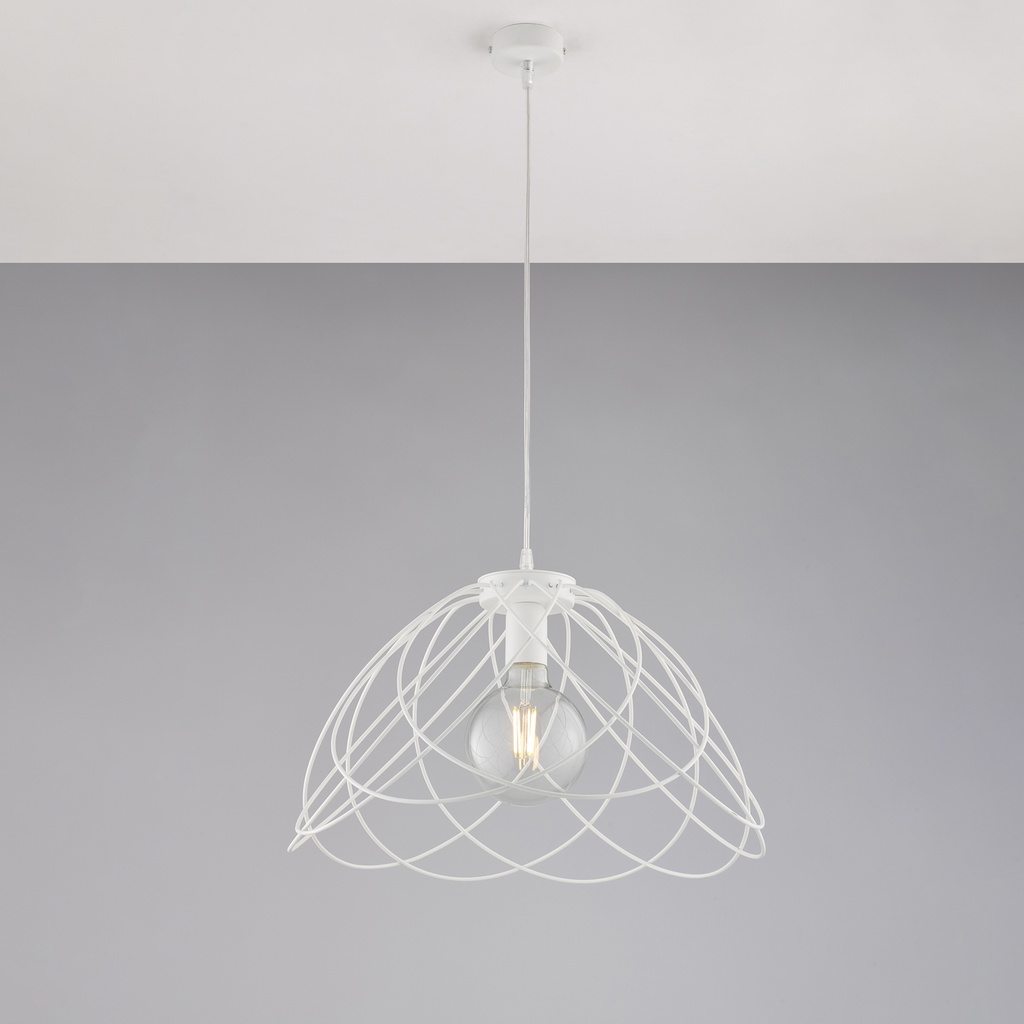 Lampadario shabby chic bianco Ø45 H.32