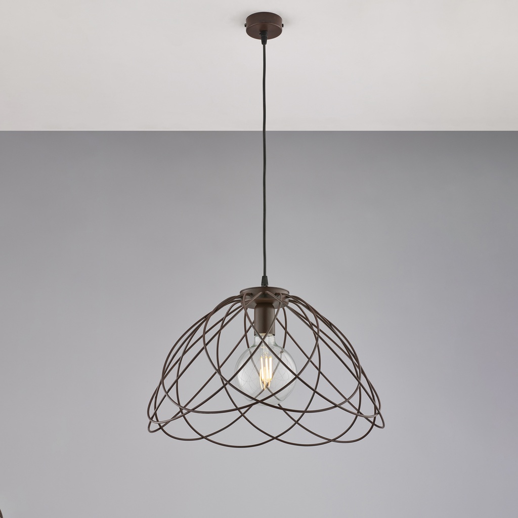 Lampadario ferro laccato nero H.32 - Ø45
