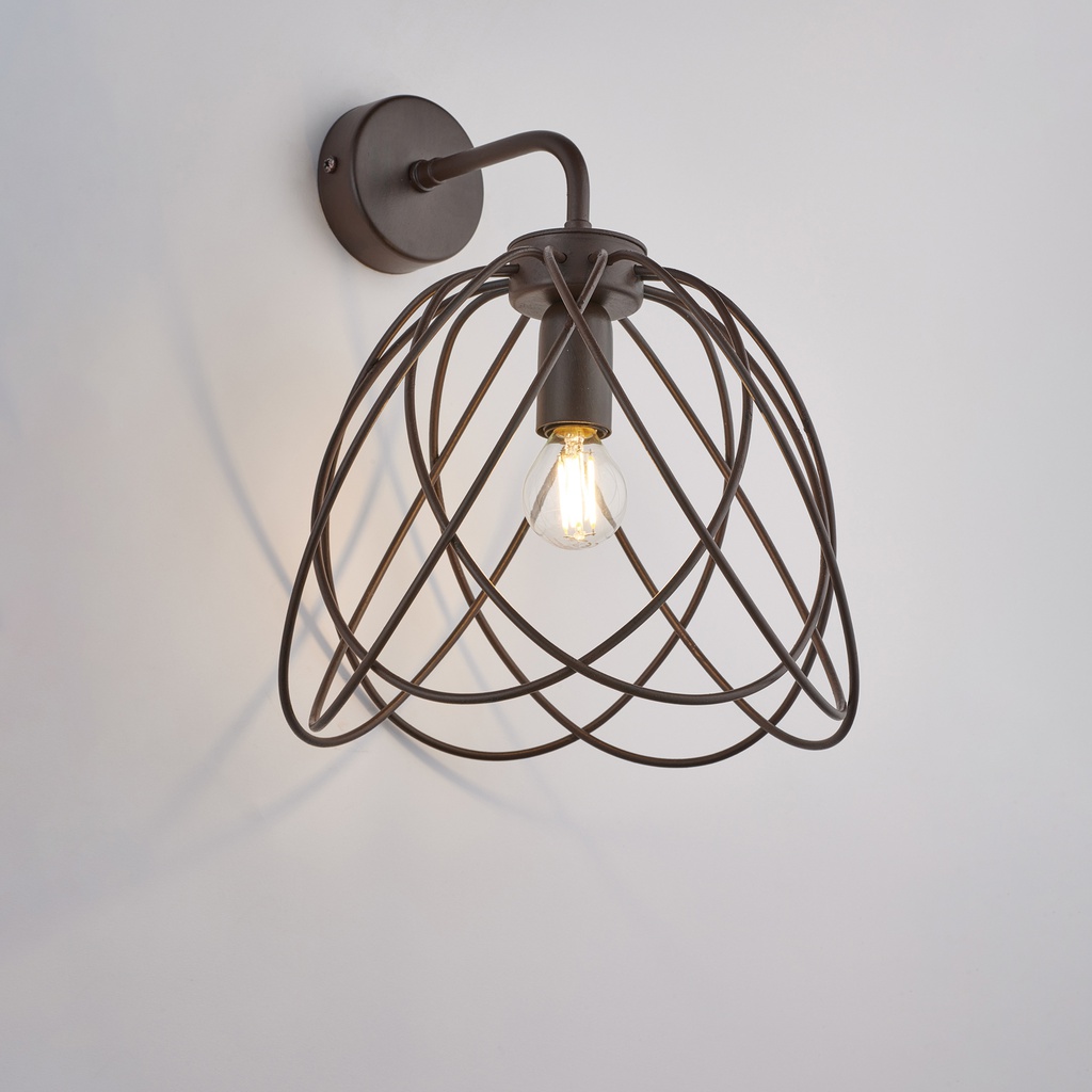 Applique ferro laccato nero effetto ruggine 31x25x26