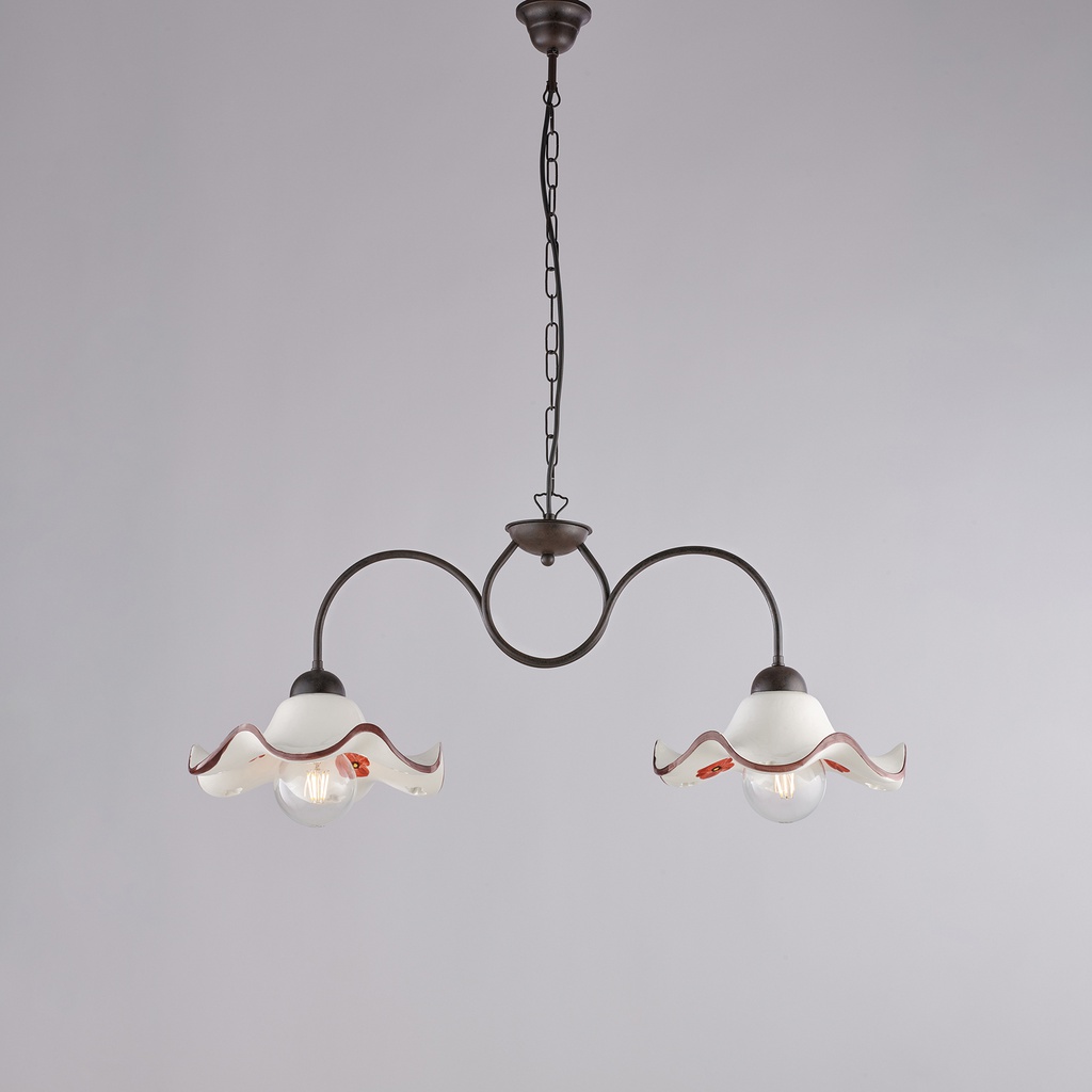 Lampadario in ferro nero 81x30 cm