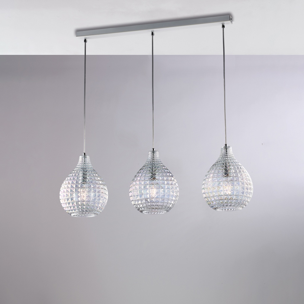 Lampadario bianco 88x21 cm, 3 luci