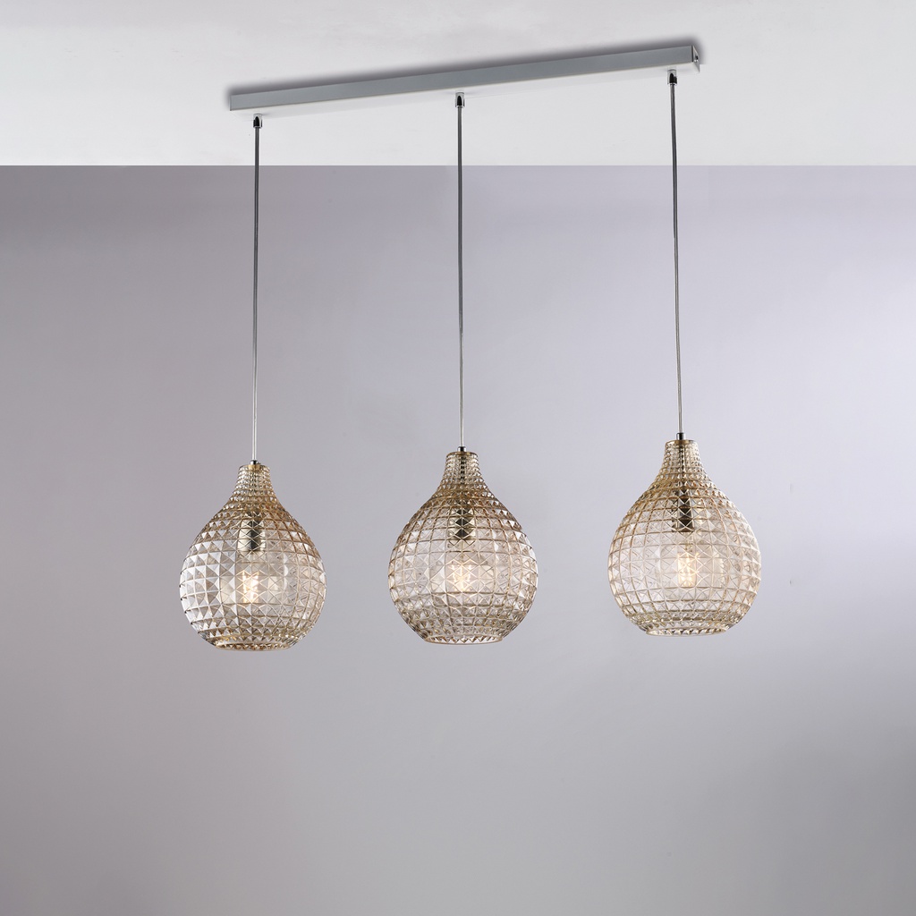 Lampadario bianco 88x21 cm, 3 luci
