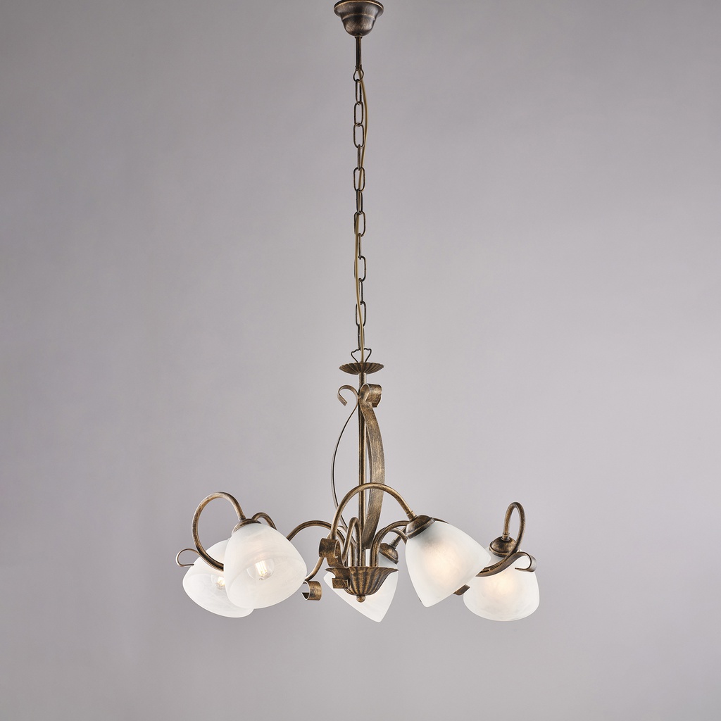 Lampadario in ferro marrone Ø64 H.45 5 luci