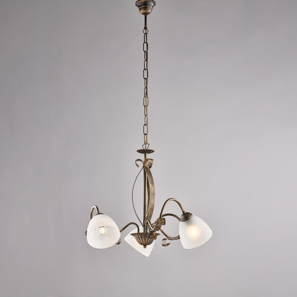 Lampadario in ferro marrone Ø51 H.43 3 luci
