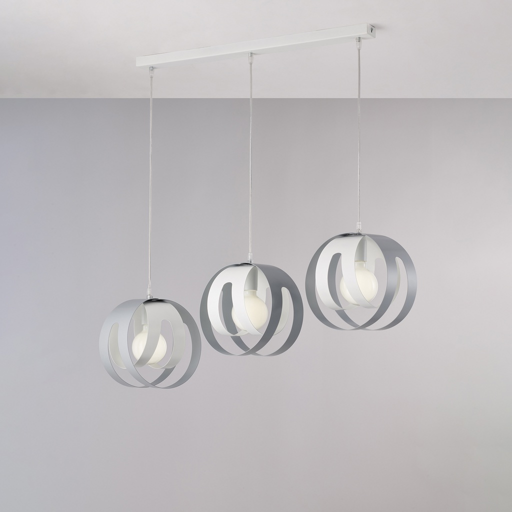 Sospensione rettangolare 86x26 cm 3 luci