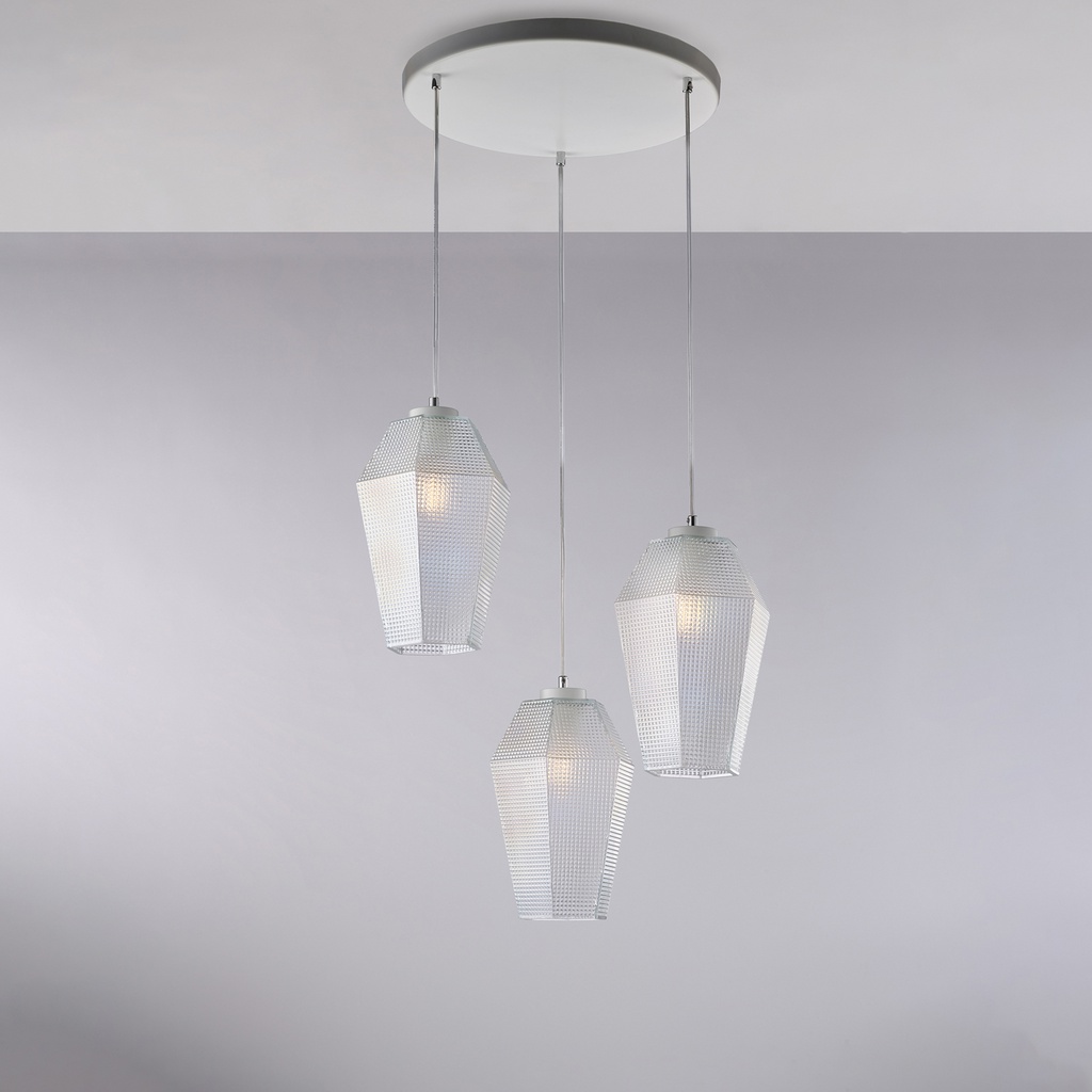 Sospensione in ferro bianco 35x135x47 cm