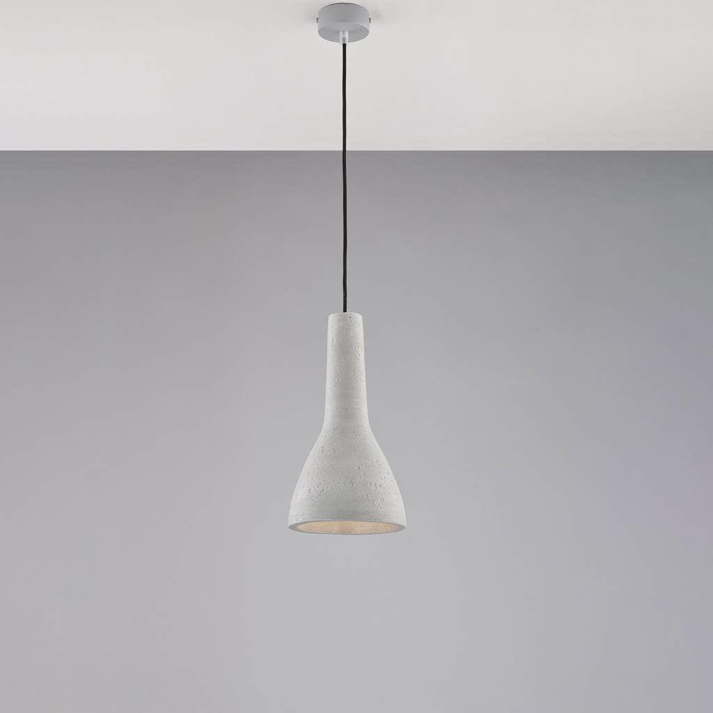 Sospensione grigia Ø17 cm, H.38 cm, 1 luce