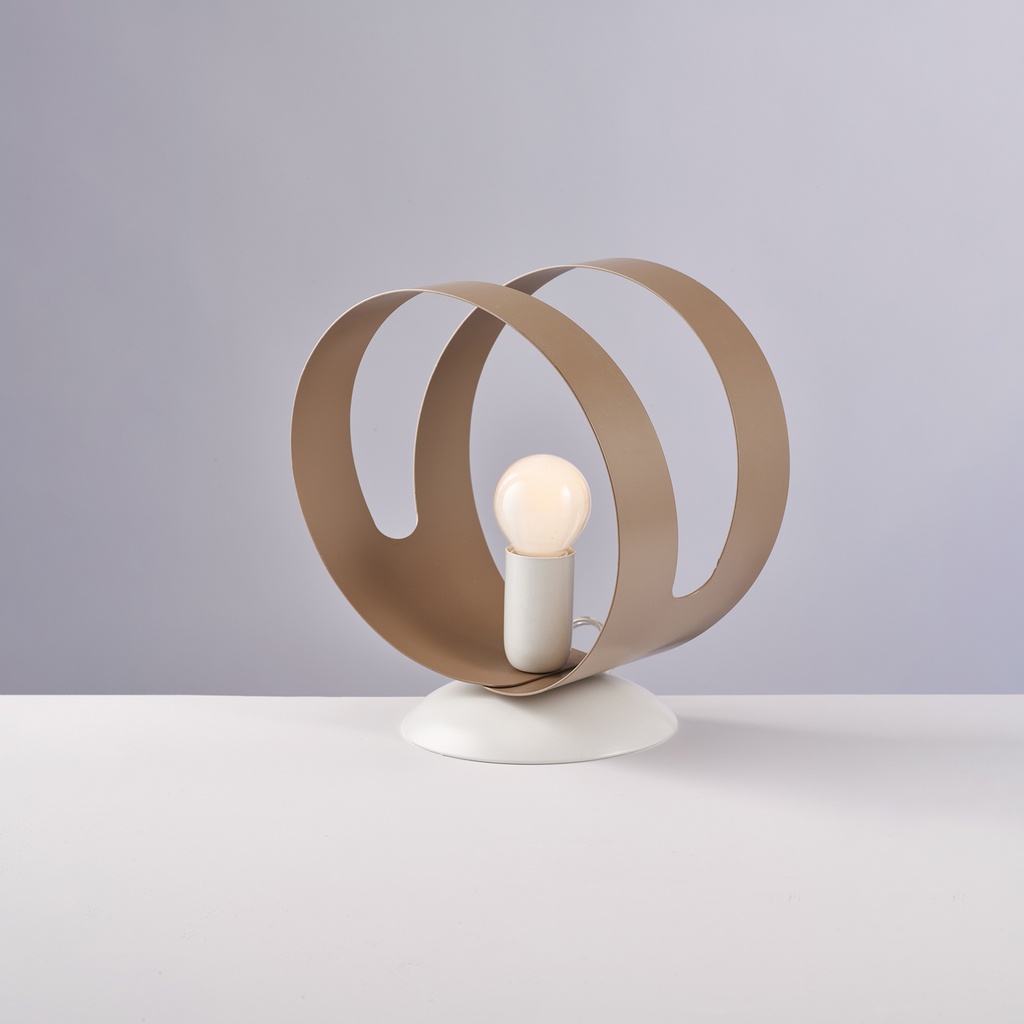 Lampada in ferro bianco H.22 x Ø19 tortora