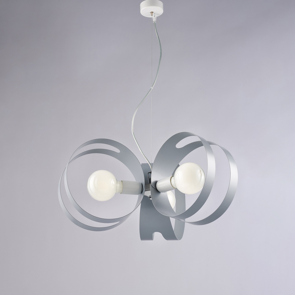 Sospensione in ferro bianco 48x30 cm 3 luci