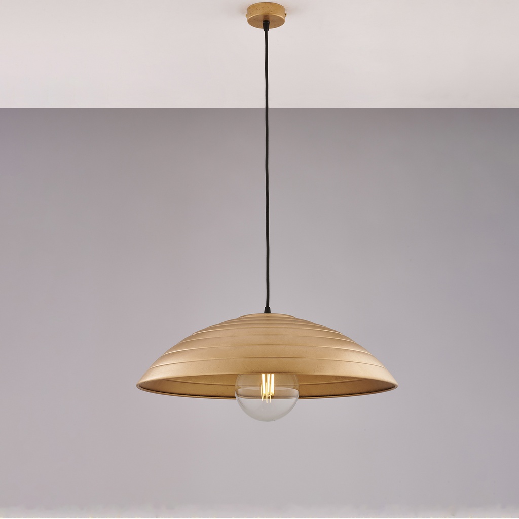 Sospensione 50x50 cm ferro nero oro antico