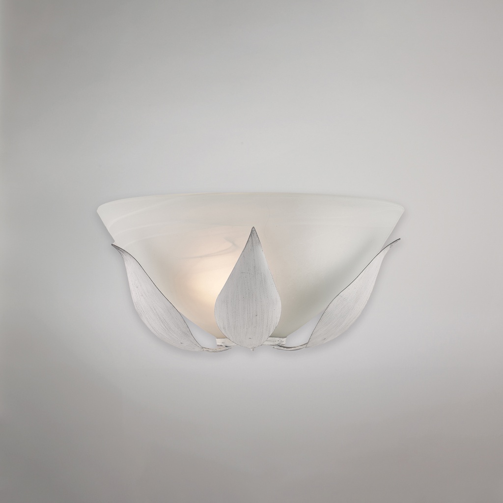 Applique bianco con decorazione argento 30x15