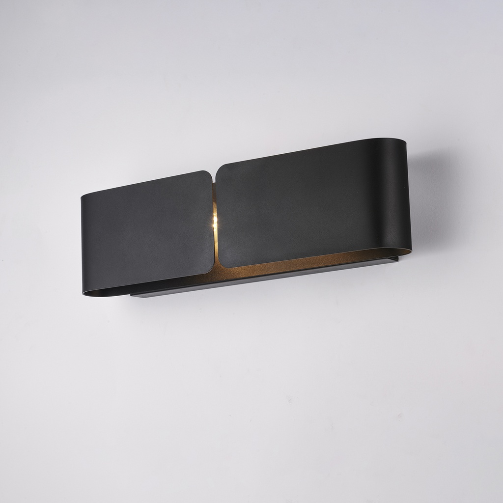 Applique in ferro laccato nero 2 luci 12x45x10