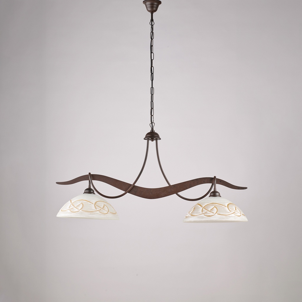 Lampadario ferro laccato nero 89x30 cm