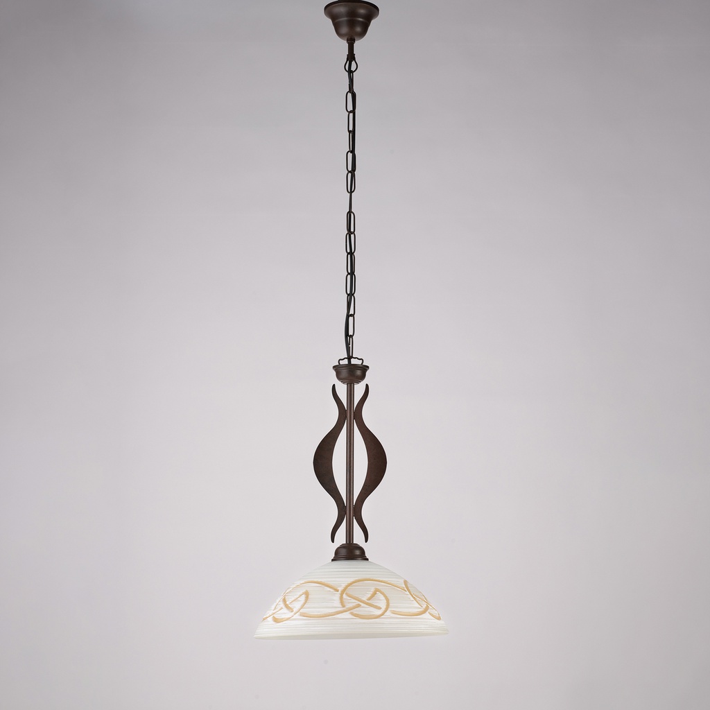 Lampadario ferro laccato nero Ø30 H.44