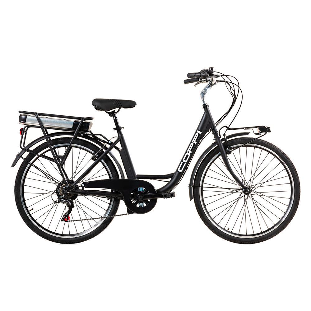 Bicicletta elettrica nera 26&quot; con motore 250W