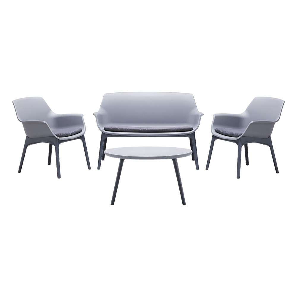 Set da giardino polipropilene grigio/antracite