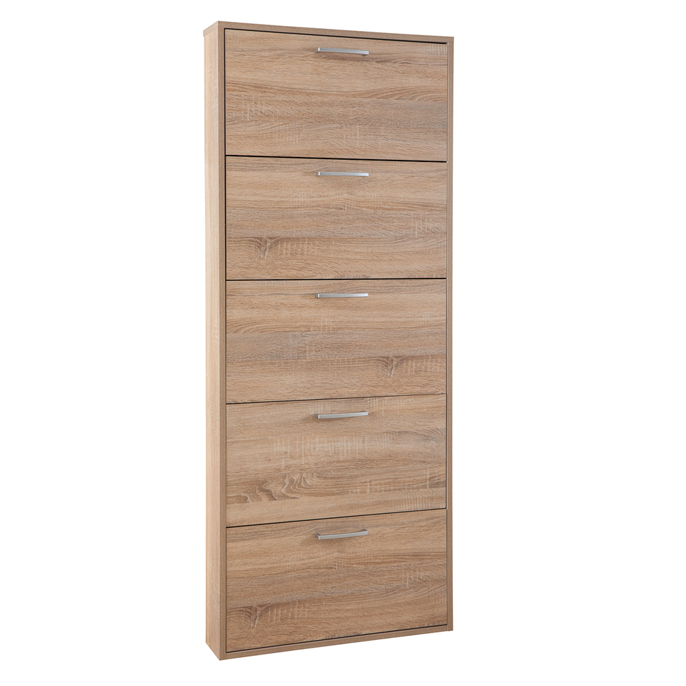 Scarpiera 5 ribalte singole 15x65xh173,5 cm bianco