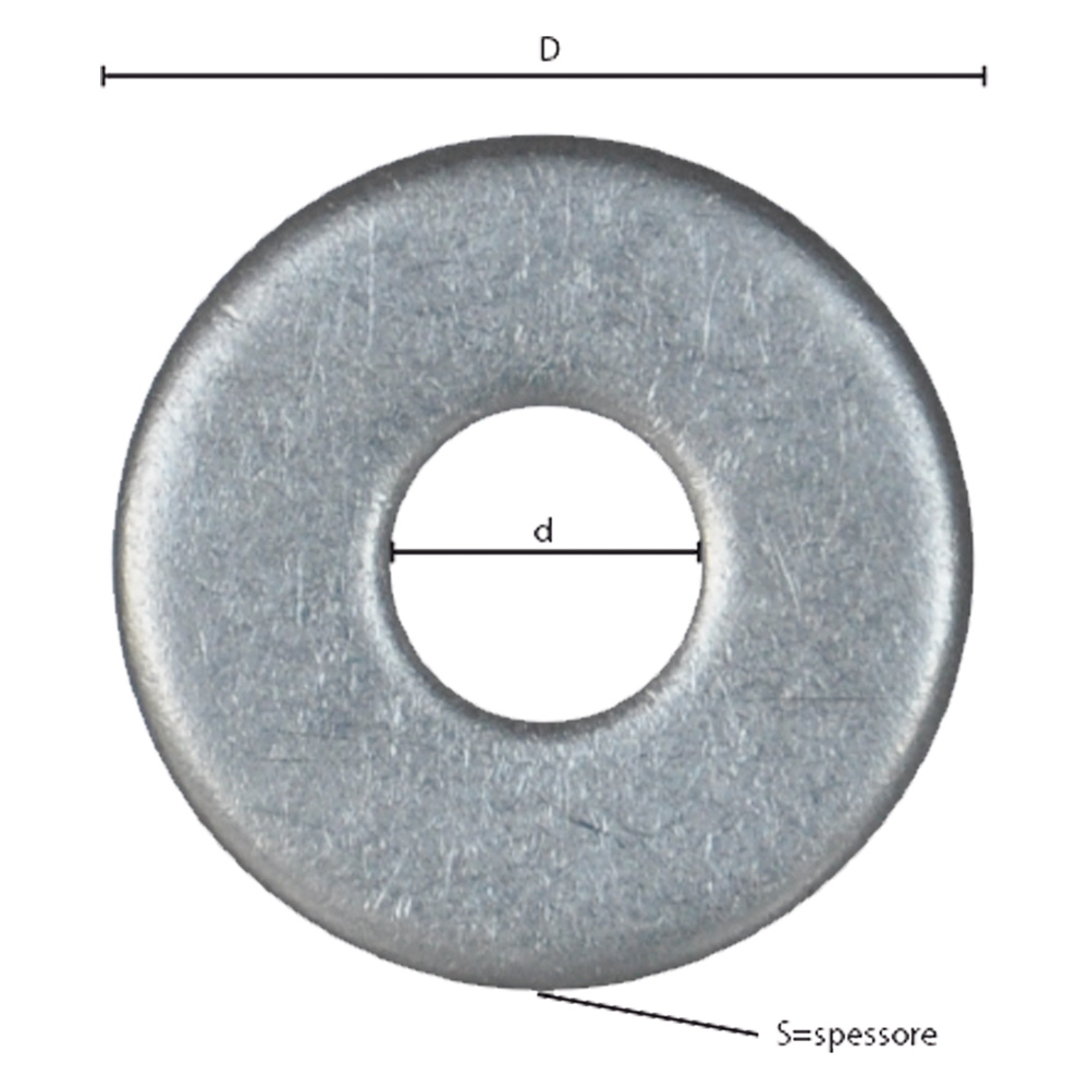 Rondella grembialina inox A2 15x3,0x44 mm