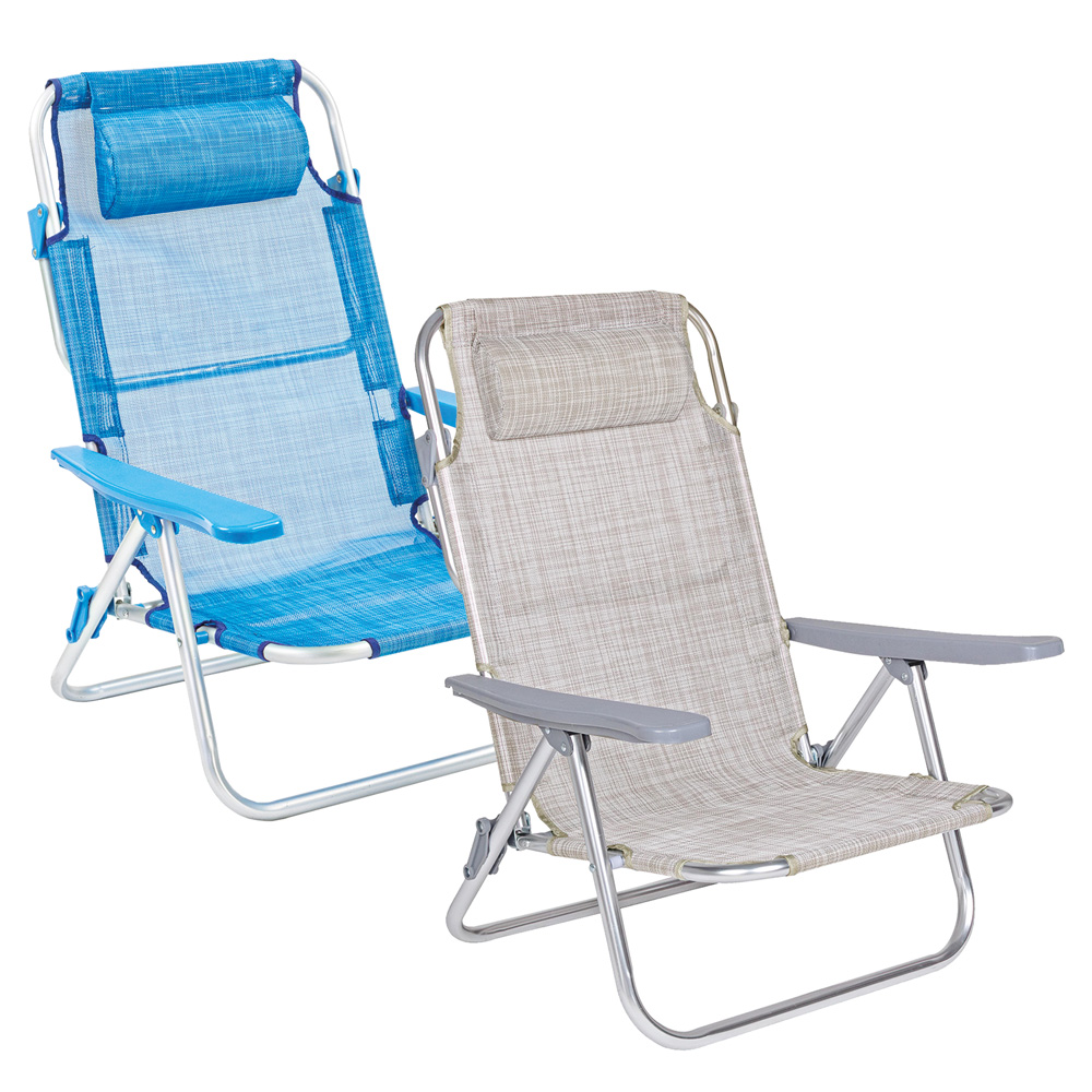 Spiaggina con braccioli blu 62x63x78 cm