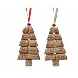 [19625874] Appendino albero in sughero per decori natalizi  2x7x h12 cm pz 1