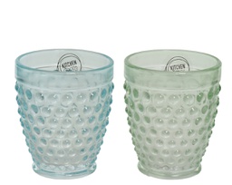 [20041828] Bicchiere acqua in vetro trasparente Spary 2 colori assortiti