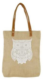 [V9123990000] Borsa yuta decoro gufo fy-1531 cm. 28 x9 x 37
