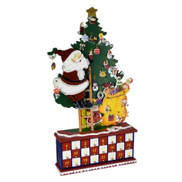 [V6320060000] Calendario legno albero con ciondoli cm28x7,5h57