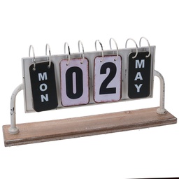 [V5961780000] Calendario metallo bianco rettangolare cm 37x20h8