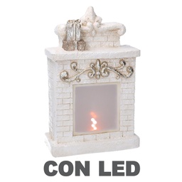 [V6147390000] Camino resina con regali led bianco cm21,5x9,5h23