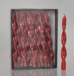 [19977443] Candela Cm.26 Fiamma Glitter Rossa  decorazione di Natale