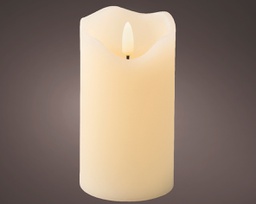 [20102456] Candela LED a Stoppino Ondulato in Cera Stabile per Uso Interno H 13 x Ø 7 cm