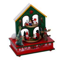 [V6320230000] Carillon legno casetta verde cm12x17h22