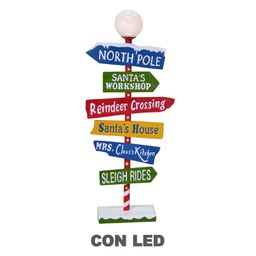 [V6160450000] Cartello metallo indicazioni led multicolor cm46x16,5h106,5