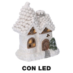 [V6315550000] Casetta resina led bianco cm17x11,5h22