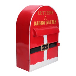 [V6328630000] Cassetta posta metallo babbo natale rosso nbd-9060 cm22,5x12h30