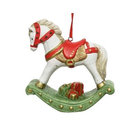 [20035715] Cavallo A Dondolo In Terracotta Da Appendere 9,5X3 Cm 