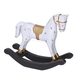 [V6172730000] Cavallo a dondolo legno bianco cm28,5x6,5h22,5
