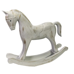 [V6183050000] Cavallo a dondolo legno bianco cm37x8h32