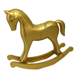 [V6183200000] Cavallo a dondolo legno oro cm37x8h32