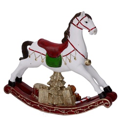 [V6168480000] Cavallo resina bianco cm20,5x5,5h19
