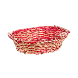 [19627849] Cesto regali natale in vimini rosso oro  cm 38x28x10