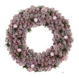 [V6327470000] Coroncina con pigne rosa cmø30