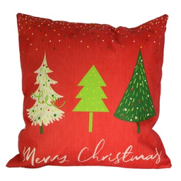 [V6321100000] Cuscino tessuto albero rosso e verde cm43x43