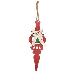 [V6132770000] Decorazione albero metallo rosso cm16x48x4