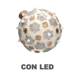 [V6139680000] Decorazione natale resina con led sferacmø25h28