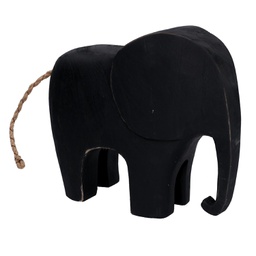 [V9181720000] Elefante nero grande legno yo-3158a cm 28x8H25