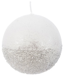 [1935381] Elegante Candela con Glitter Bianco, 8 cm di Altezza